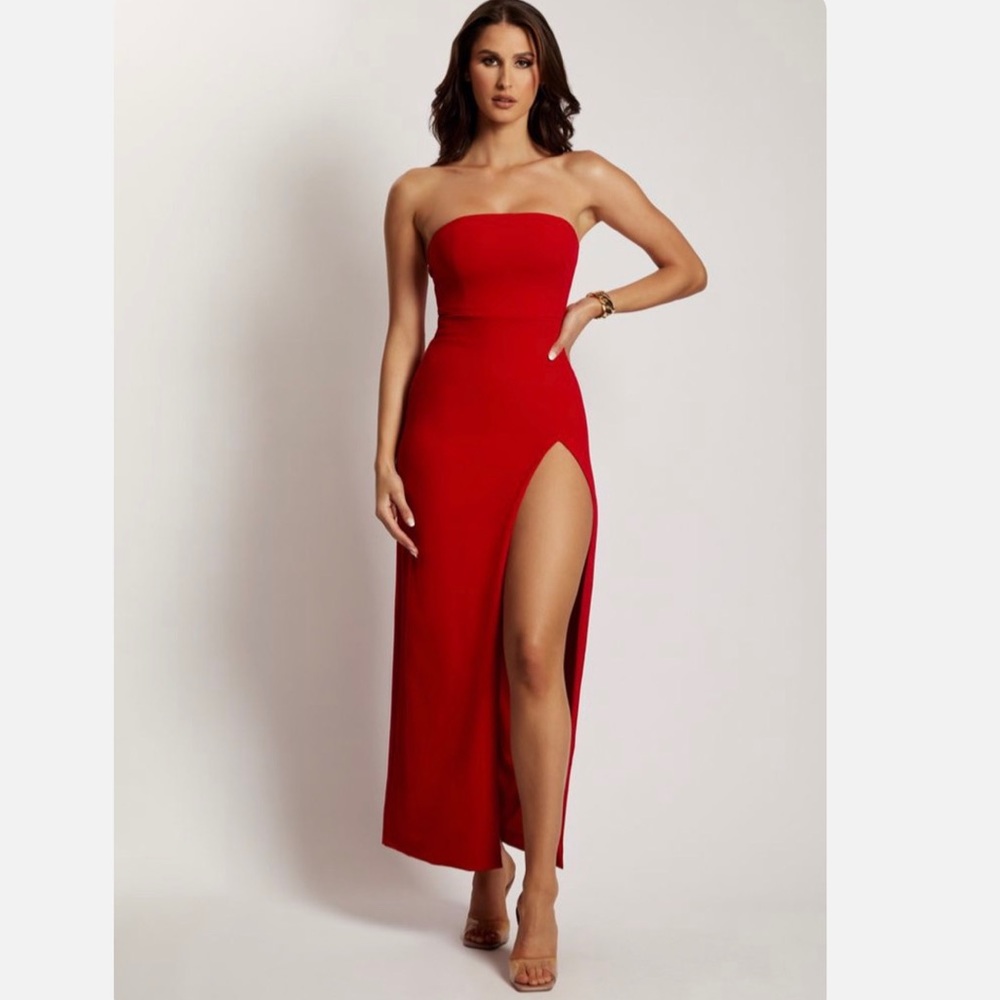 Meshki Rachel maxi split front dress